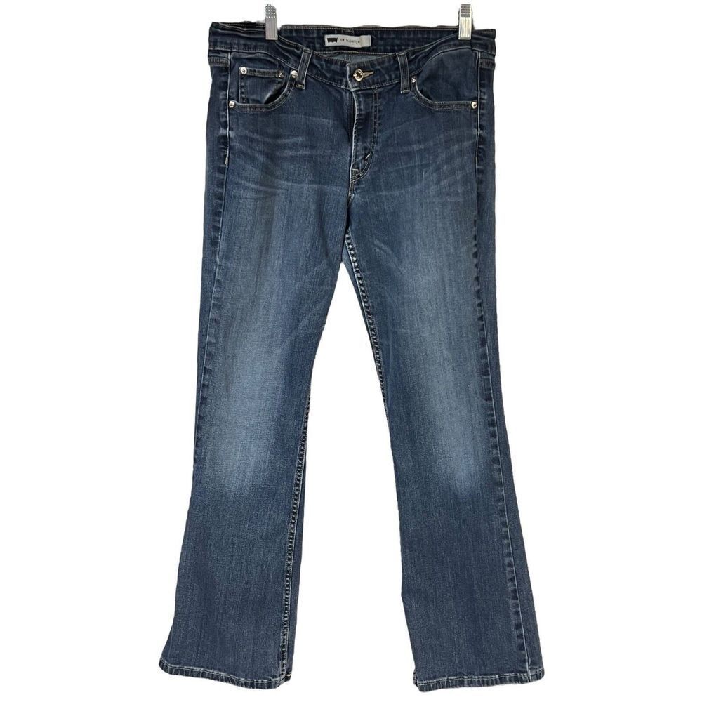 Levi 518 Jeans Womens 31x32 Superlow Blue Dark Wash‎ Denim Mid Rise Y2K Vintage